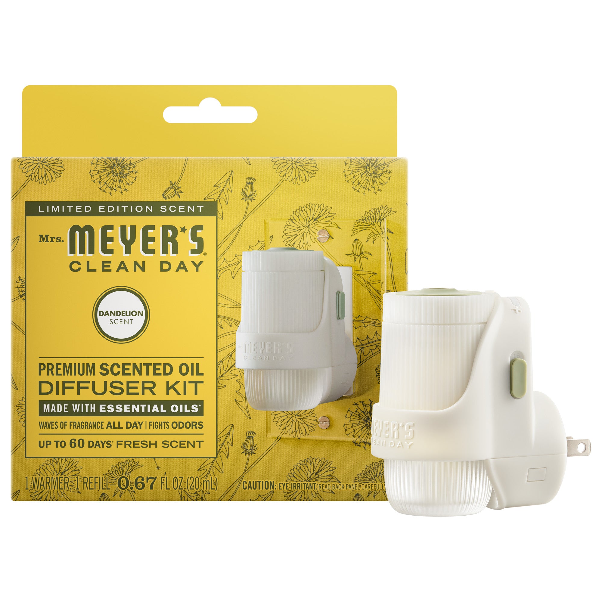 Dandelion Plug In Scented Oil Warmer With Refill – Mrs. Meyer's