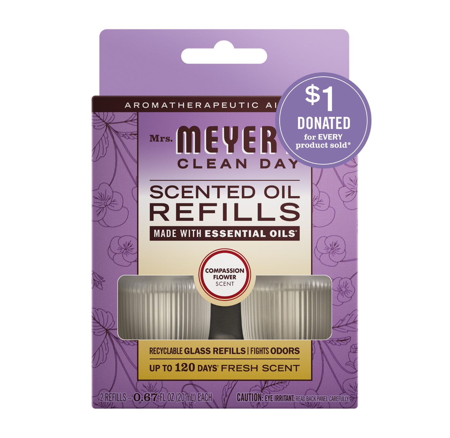 Compassion Flower Plug In Scented Oil Refill, 2-Pack Mrs. Meyer's Clean Day Compassion Flower Plug In Scented Oil Refill, 2-Pack Mrs. Meyer's Clean Day