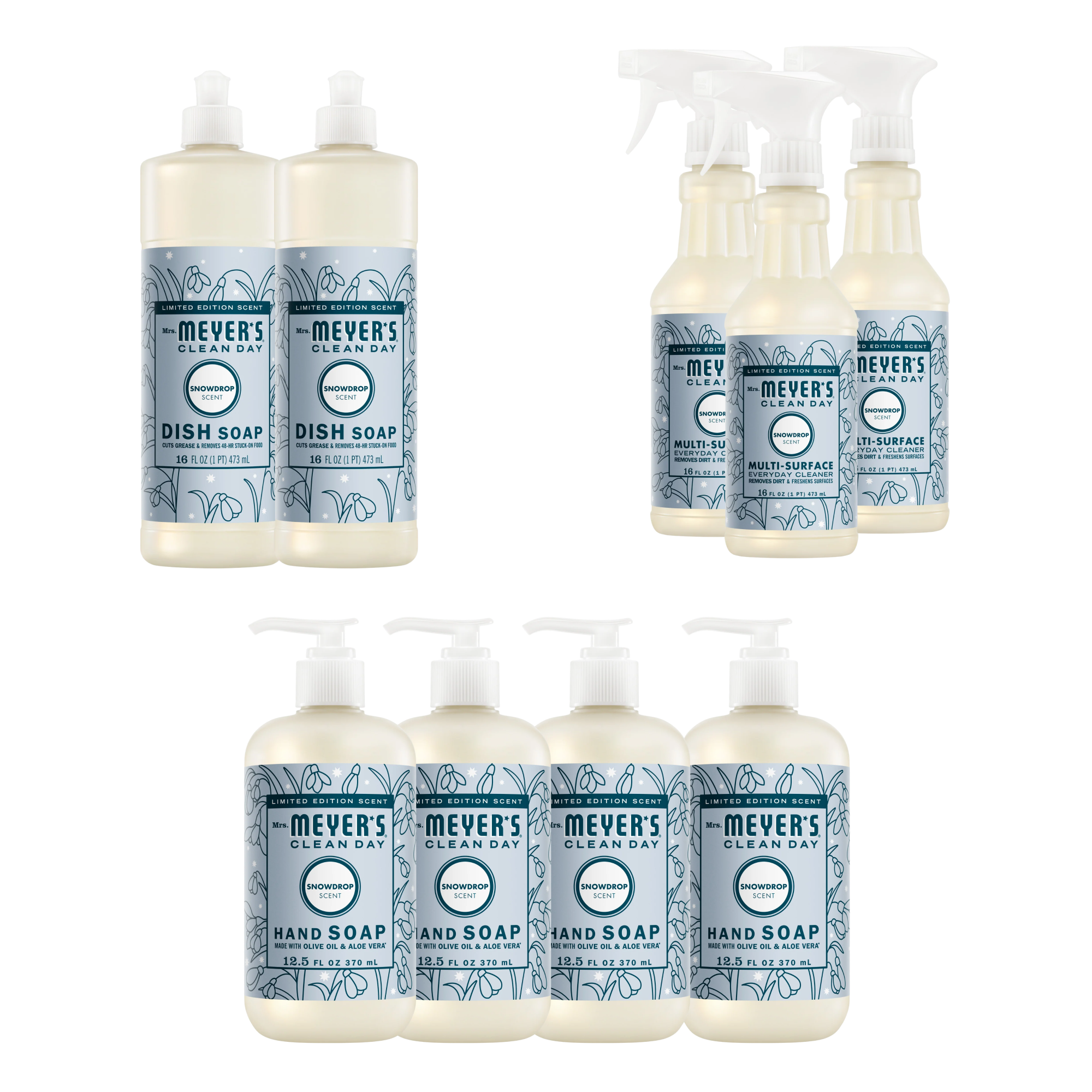 ☆　とも様│モイス３ ＆ ナリッシュ３　、エマルジョン８、Mソープ５、ルース２ Snowdrop Essentials Plus 9-Count Bundle – Mrs. Meyer's Clean Day