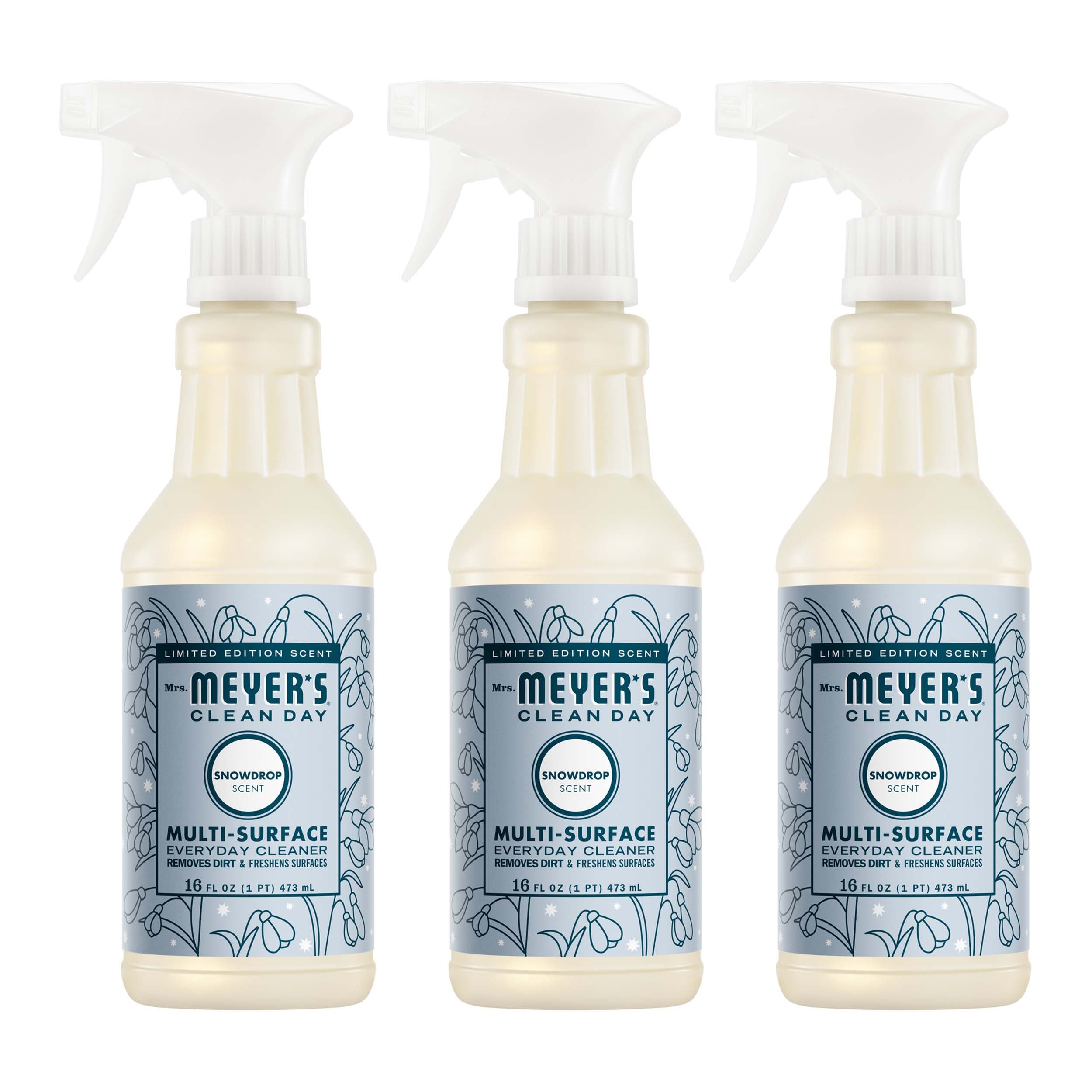 Mrs. Meyer's Snowdrop Multi-Surface Everyday Cleaner 3-count