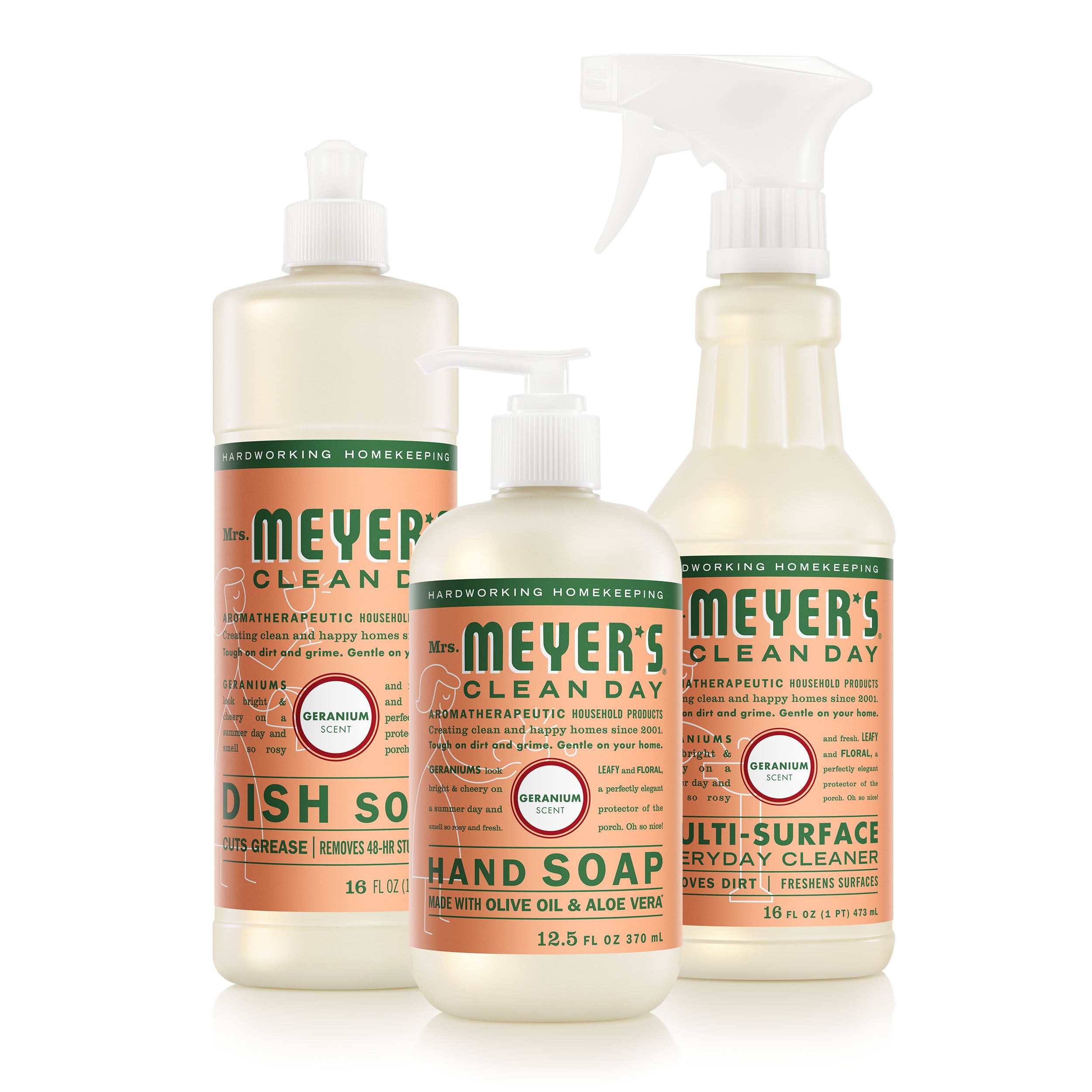 Botanical & REN St Regis 石鹸 ピロースプレー等セット Mrs. Meyer's Geranium Kitchen Basics Set – Mrs. Meyer's Clean Day