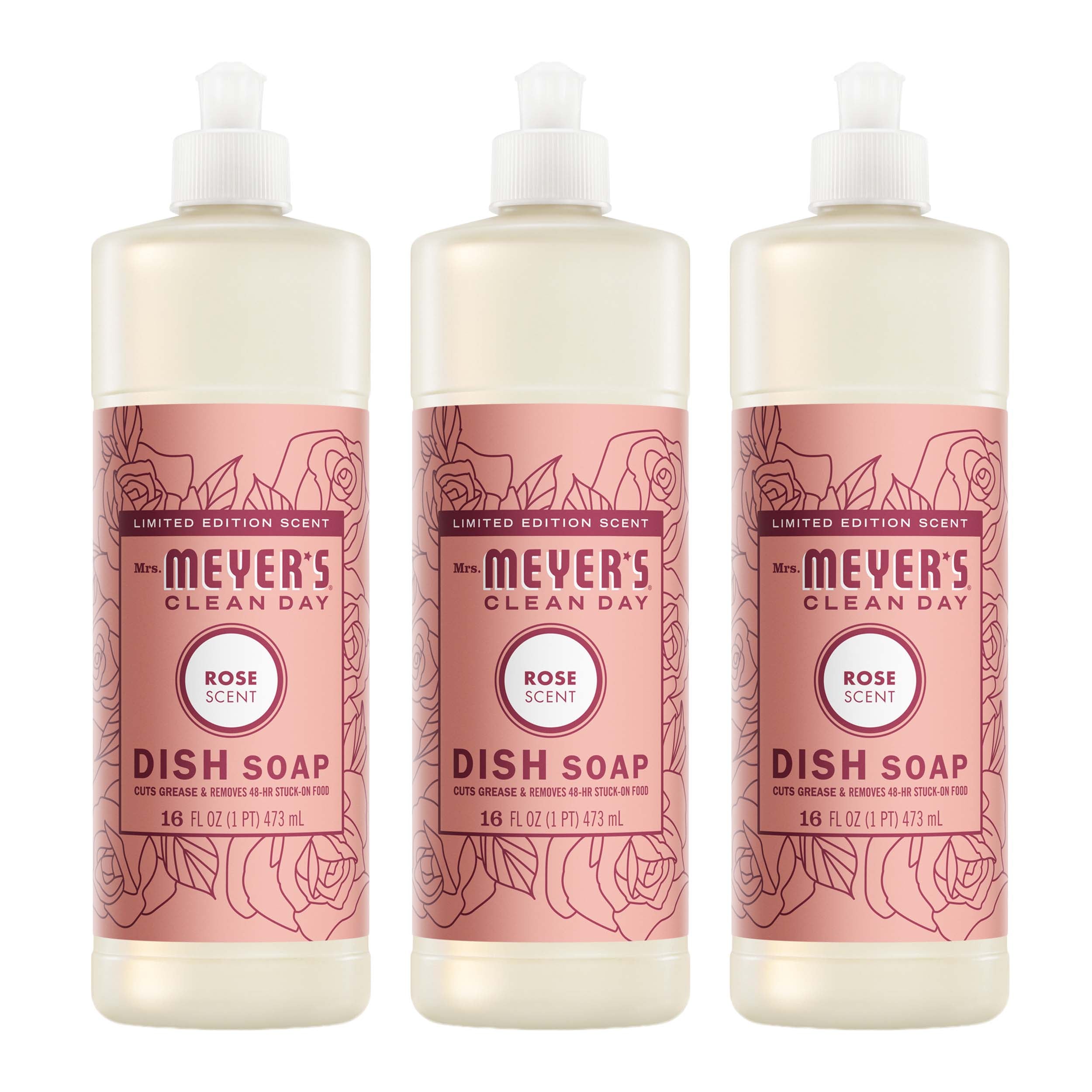 Mrs. Meyer's Rose Dish Soap 3-count bundle – Mrs. Meyer's Clean Day