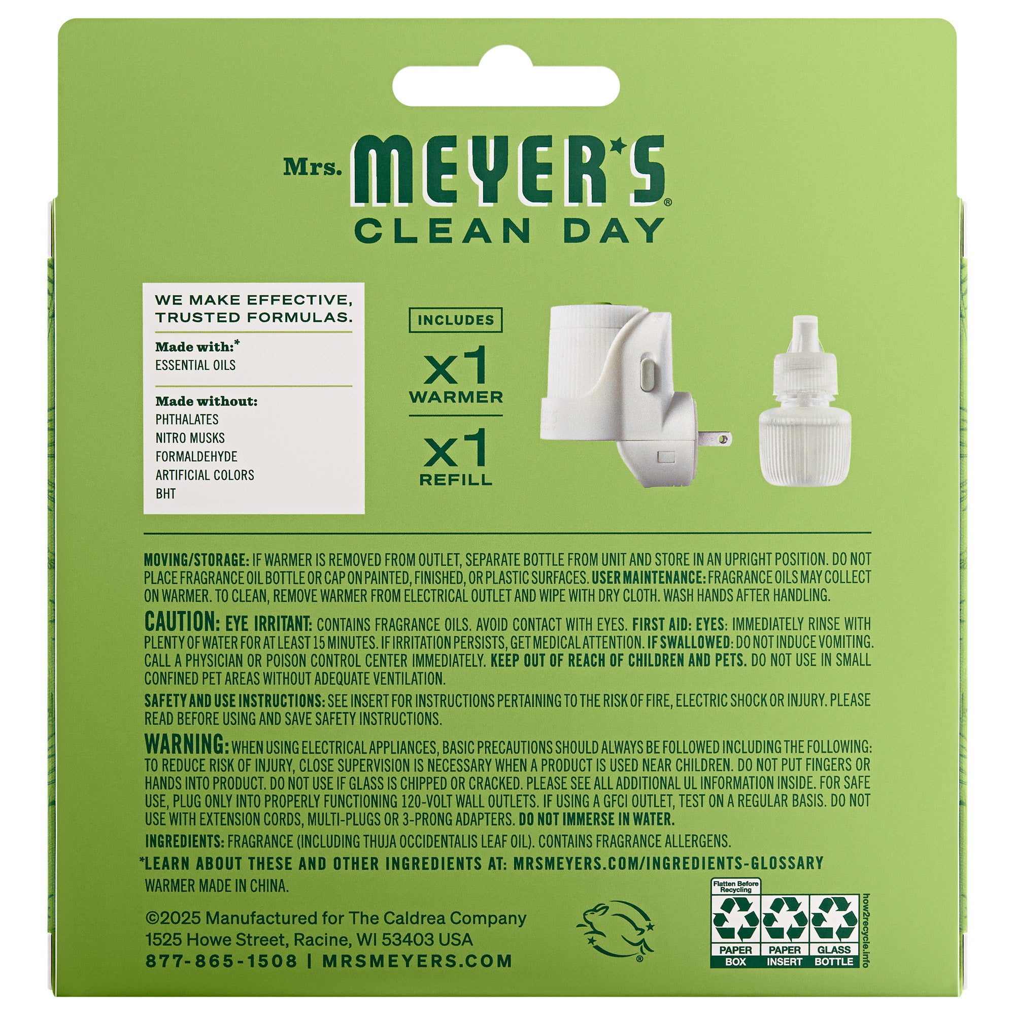 Iowa Pine Plug In Scented Oil Warmer With Refill – Mrs. Meyer's