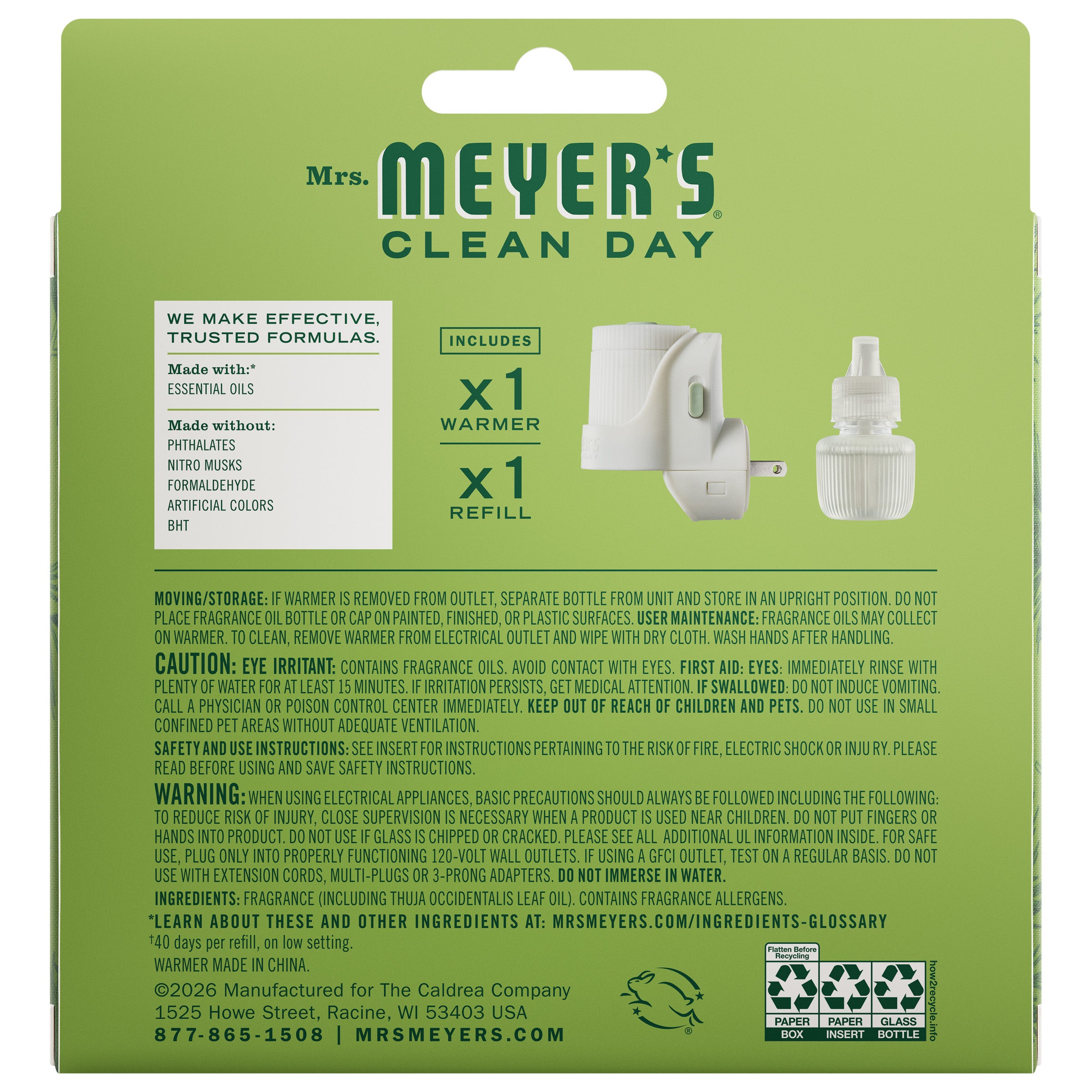 Iowa Pine Plug In Scented Oil Warmer With Refill – Mrs. Meyer's