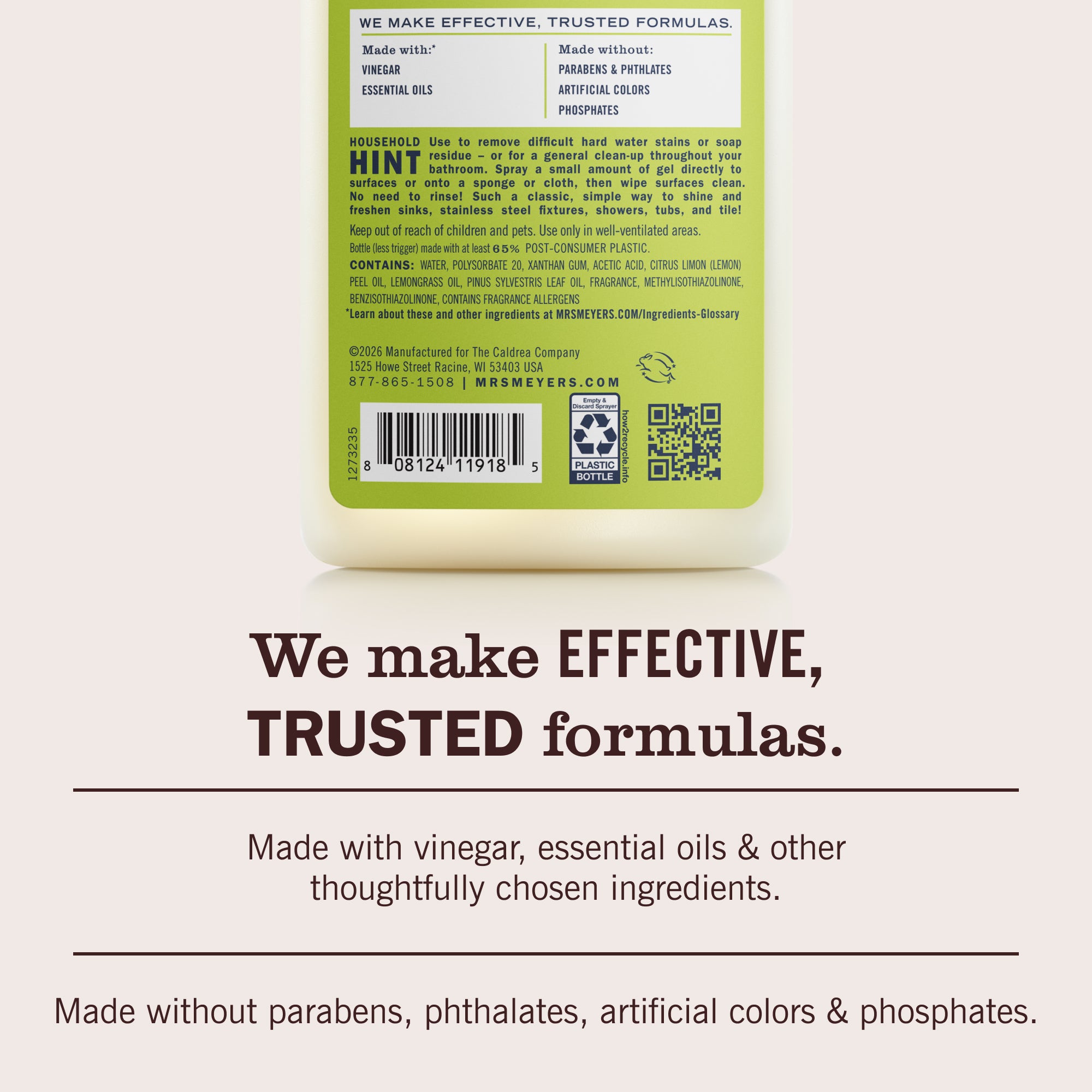 Mrs. Meyer's Lemon Verbena Vinegar Gel No-Rinse Cleaner – Mrs