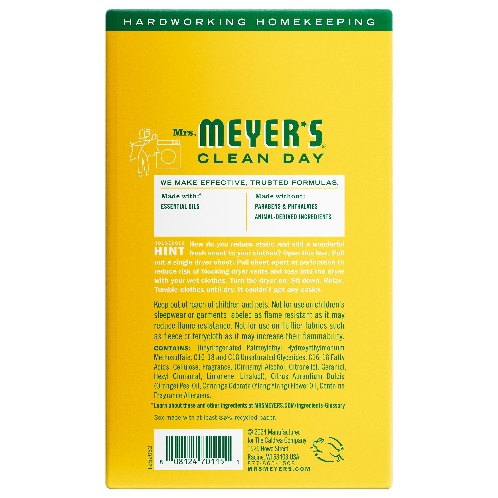 Mrs. Meyer's Honeysuckle Dryer Sheets – Mrs. Meyer's Clean Day