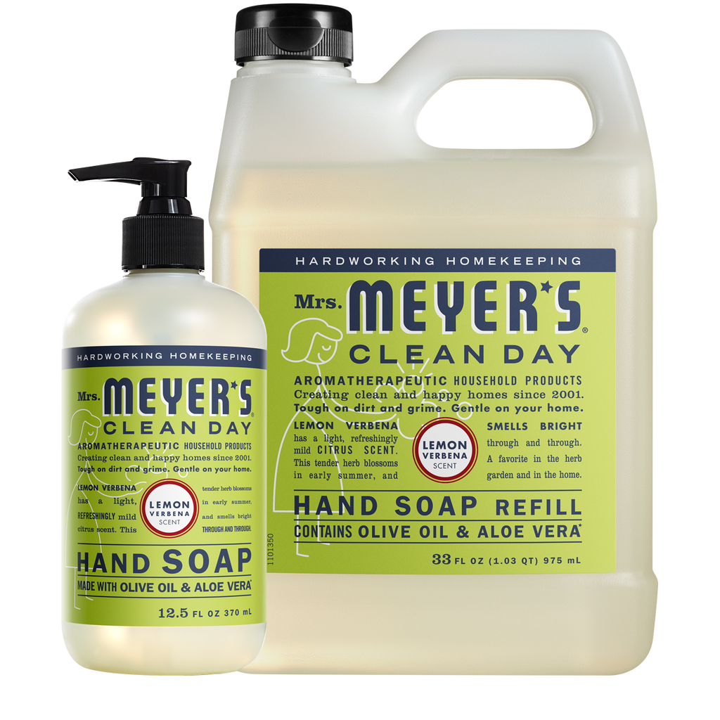 Mrs. Meyer's Lemon Verbena Liquid Hand Soap & Refill​ Set – Mrs