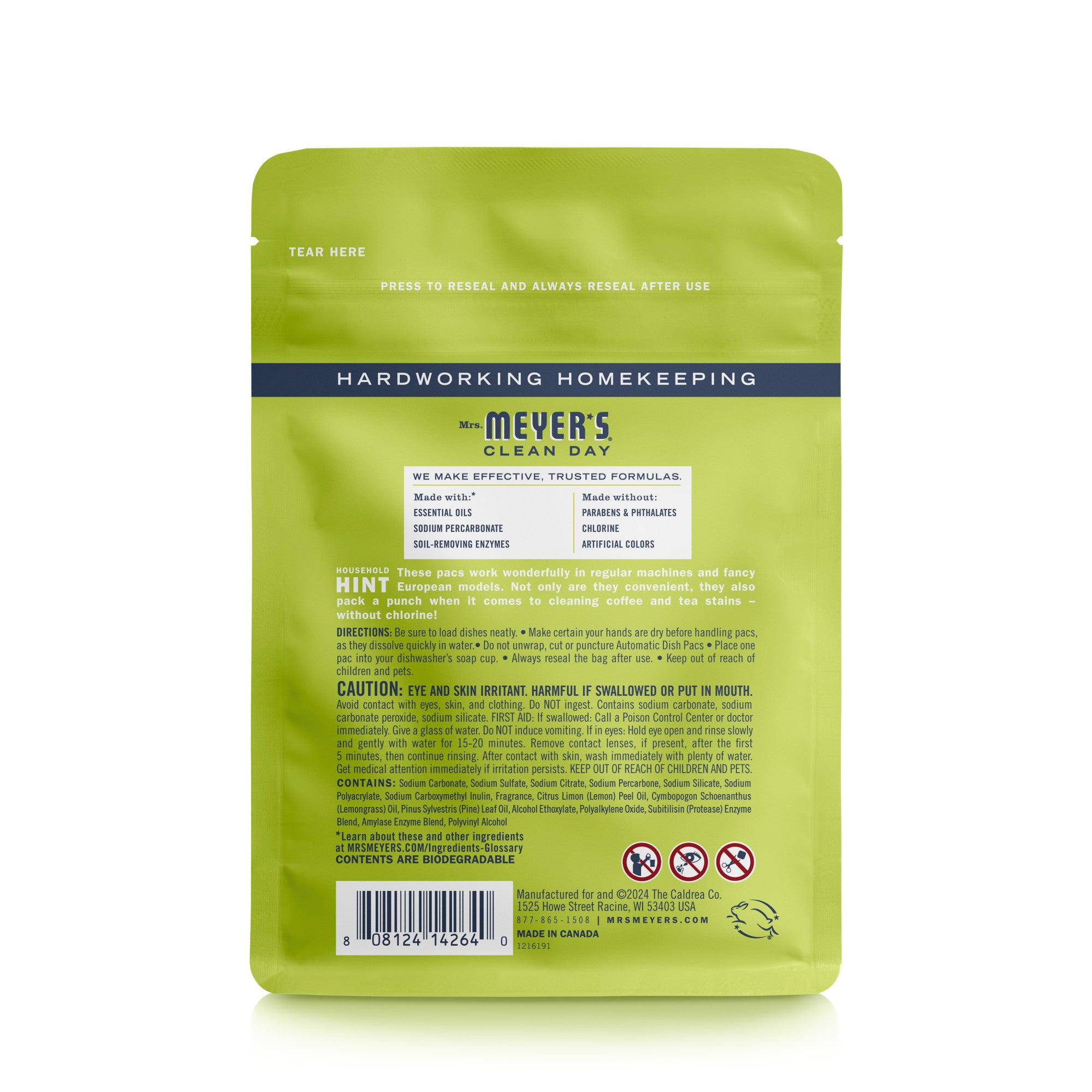 Mrs. Meyer's Lemon Verbena Automatic Dish Packs – Mrs. Meyer's